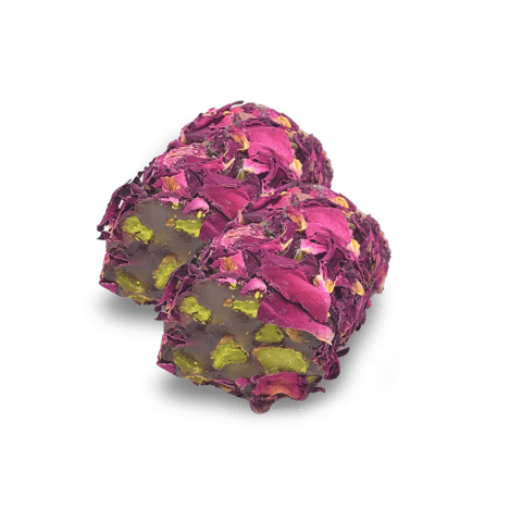 Lokum mit rosenblütenblätter