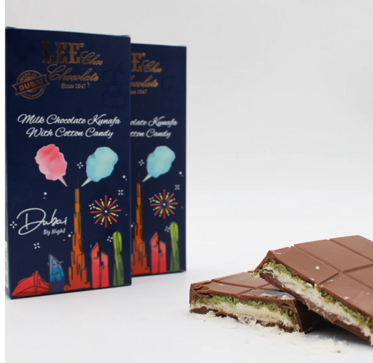 Dubai Schokolade mit Zuckerwatte